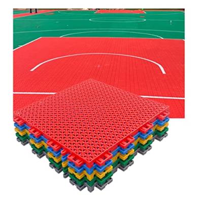 Bodenfliesen 30,4 cm modulare ineinandergreifende Bodenfliesen, bequemer, Rutschfester und langlebiger Bodenbelag für Basketballplätze im Freien von LGChobby
