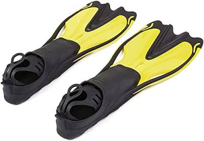 Schwimmtrainingsflossen Erwachsene Tauchflossen Vollfuß-Tauchflossen Close Heel Trainingsflossen Fußtaschenflossen Männer Frauen Tauchen Schwimmschuhe (Farbe: Gelb, Größe: XL) von LGChobby