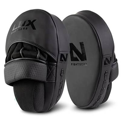 LNX Handpratzen Ultimatte Focus Pads - matt schwarz gekrümmt ideal für professionelles Pratzen Training Boxen MMA usw. von LNX