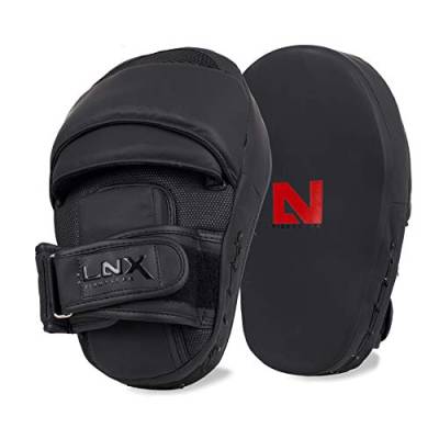 LNX Handpratzen Performance Pro - matt schwarz gekrümmt ideal für professionelles Pratzen Training Boxen Kickboxen Muay Thai MMA usw. von LNX