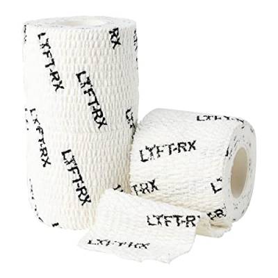 LYFT-RX Hook Grip Tape mit Hochwertigem Klebstoff – Lifting Sporttape Für Gewichtheben Cross Krafttraining, Dehnbares Finger Fit Tape, Lift, Sport, Weightlifting Thumb Tape, White 50mm 3 Rollen von LYFT-RX