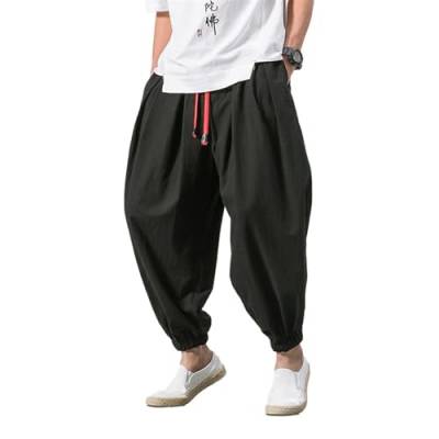 LYZXYZAI Kampfkunst Tai Chi Trainingshosen Unisex Freizeithose Weite Beine Bloomers Yoga Pumphose Pump Haremshose Qigong Shaolin Weite Beine Elastische Taille Tai Chi Kung Fu Hose,001,L von LYZXYZAI