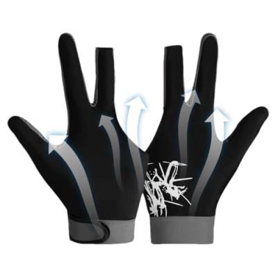 Professioneller Billard-Fäustling, Pool 3-Finger-Fäustlinge | Atmungsaktiver, Rutschfester Billard-Handschuh,Tragbare Übungs-Pool-Fäustlinge, Mehrzweck-Billard-Fäustlinge für die Linke Hand von LeKing