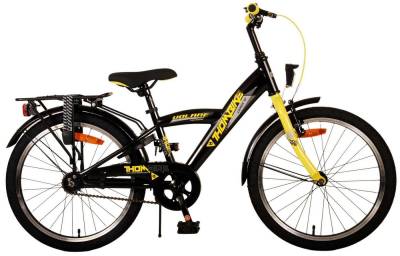 LeNoSa Kinderfahrrad City Adventure Bike 20 Zoll - Schwarz Gelb - Jungen Alter 6-8 Jahre, 1 Gang von LeNoSa