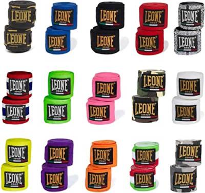 Leone1947 Handbandagen Teilelastisch 2,5m / 3,5m / 4,5m lang - Boxbandagen MMA Boxen Bandagen Wickelbandagen Boxen Muay Thai - Diverse Farben und Längen (Pink., 2,50m) von Leone1947
