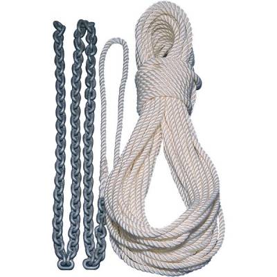 Lewmar 1/2x200´ Nylon 1/4x15´ Rope With Chain Weiß von Lewmar