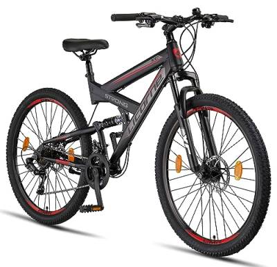 Licorne Bike Strong 2D Premium Mountainbike in 27,5 Zoll - Fahrrad für Jungen, Mädchen, Damen und Herren - Scheibenbremse vorne und hinten - 21 Gang-Schaltung - Vollfederung von Licorne Bike