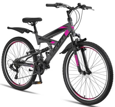 Licorne Bike Strong V Premium Mountainbike in 26 Zoll - Fahrrad für Jungen, Mädchen, Damen und Herren - 21 Gang-Schaltung - Vollfederung von Licorne Bike