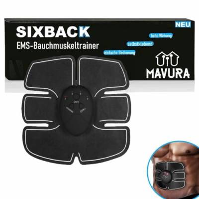 MAVURA SIXBACK Sixpack EMS Trainer Bauchmuskeltrainer Elektro, Trainingsgerät Stimulator Fitness Bauchtrainer von MAVURA