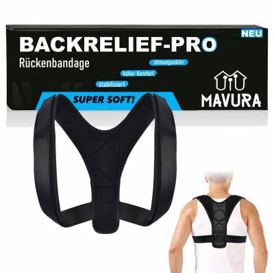 MAVURA Geradehalter mit Stützgürtel BACKRELIEF-PRO - Premium Geradehalter Rückenhalter Rückenbandage, Haltungskorrektur Rückenstabilisator Haltungsstütze Rückenstütze von MAVURA