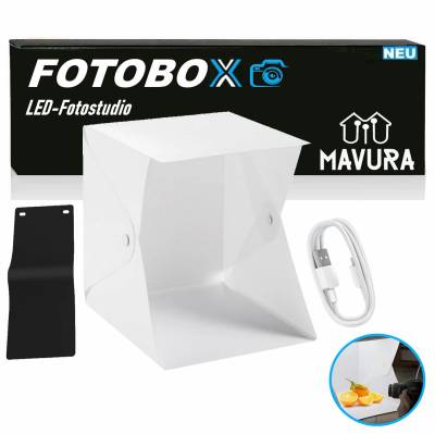 MAVURA Lichtzelt FOTOBOX Professionelles LED Fotostudio Faltbare Foto Box Studio, Fotozelt mit LED Mini Lichtzelt Lichtbox Photobox Minikasten von MAVURA
