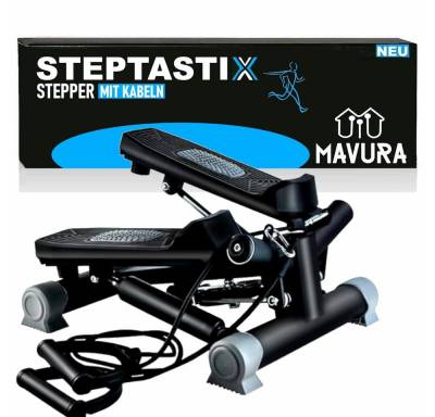 MAVURA Mini-Stepper STEPTASTIX Mini Side Stepper Swingstepper Fitness Heimtrainer, Aerobic Fitnessgerät Auf- und Ab-Stepper mit Trainingsbänder von MAVURA