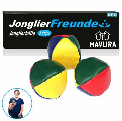 MAVURA Spielball JonglierFreunde geliebte Jonglierbälle Jonglierball Set für (Kinder, Erwachsene, Anfänger & Profis mit Anleitung), perfekt ausbalancierte Juggling Balls von MAVURA