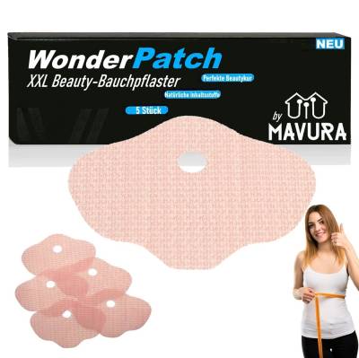 MAVURA Wärmepflaster WonderPatch Mymi Wonder Patch Beauty Wellness Wärme, XXL Bauchpflaster Set 5Stk von MAVURA