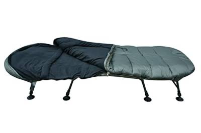 Winter -5°C Schlafsack XXL fürs Angeln - extra breit - wasserfester und Rutschfester Karpfenliegen-Schlafsack - Außenschlafsack mit “Wärme-Stop-System” bis zu -5° - mit Tragetasche von MK-Angelsport