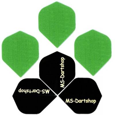 MS-DARTSHOP Dart-Flight Nylon Standard, 3 Satz = 9 Stück (Grün) von MS-DARTSHOP