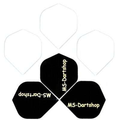 MS-DARTSHOP Dart-Flight Nylon Standard, 3 Satz = 9 Stück (Weiß) von MS-DARTSHOP