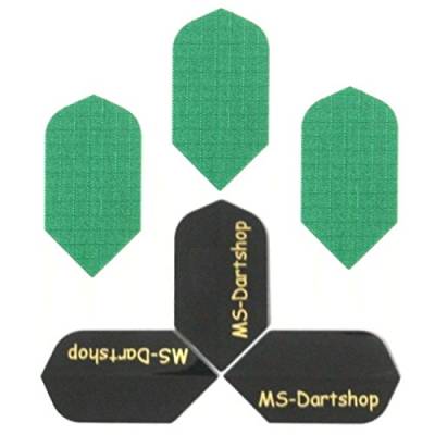 MS-DARTSHOP Dart-Flights Nylon Slim, 3 Sätze = 9 Stück, incl. 1 Satz MS-DARTSHOP Flights (Grün) von MS-DARTSHOP