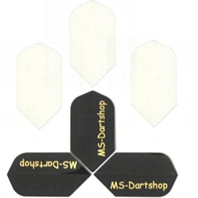 MS-DARTSHOP Dart-Flights Nylon Slim, 3 Sätze = 9 Stück, incl. 1 Satz MS-DARTSHOP Flights (Weiß) von MS-DARTSHOP