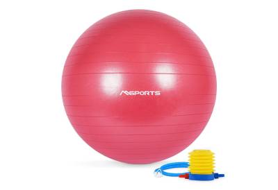 MSports® Gymnastikball Gymnastikball Anti Burst inkl. Pumpe + Workout App von MSports®