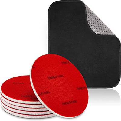 Mikrofaser-Bowling-Schleifpad, Bowling-Zubehör, Bowling-Ball-Handtuch, Reinigungs-Set, 6-teiliges Bowlingball-Reinigungspad und 1 Bowlingball-Handtuch (Körnung 500/1000/2000, schwarz und rot) von Maitys