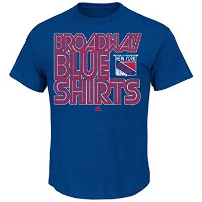 Majestic NHL T-Shirt New York Rangers NY Sudden Death Vintage Eishockey Broadway Blue Shirts (M) von Majestic