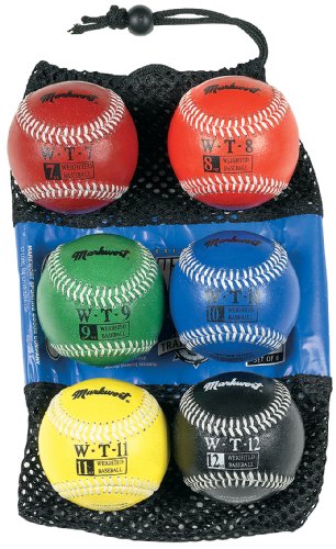 Markwort 22,9 cm Lederbezug beschwertes Baseball-Set (je 1 Stück 200 g, 227 g, 255 g, 283 g, 312 g, 340 g) von markwort
