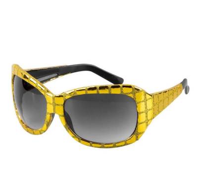Metamorph Kostüm Disco Sonnenbrille gold, Im richtigen Licht machst Du damit jeder Discokugel Konkurrenz! von Metamorph