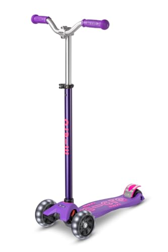 Maxi micro™ Deluxe Pro LED | Das ORIGINAL | Kinder Roller ab 5 Jahren | Premium Kinderroller von 5-7 Jahre | Lenker höhenverstellbar | Kickboard Scooter | 5 6 7 Jahre (Purple) von MICRO