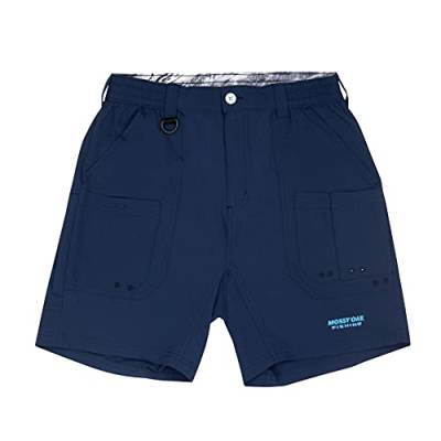 Mossy Oak XTR Herren Angel-Shorts, schnelltrocknend, feuchtigkeitsableitend, Marineblau, Größe XL von Mossy Oak