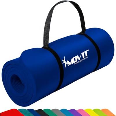 MOVIT Gymnastikmatte, hautfreundlich und phthalatfrei, in 3 Größen und 12 Farben - Auswahl: 190cm x 100cm x 1,5cm in royal-blau von MOVIT