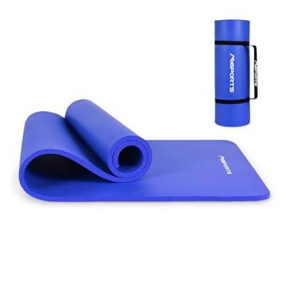 MSPORTS Gymnastikmatte Premium inkl. Tragegurt + Übungsposter + Workout App I Hautfreundliche Fitnessmatte 190 x 60 x 1,5 cm - Königsblau - Phthalatfreie Yogamatte von MSPORTS