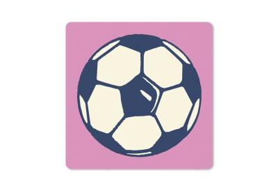 MuchoWow Gaming Mauspad Eine Illustration von einem Fußball auf einem rosa Hintergrund - (1-St), Mousepad mit Rutschfester Unterseite, Gaming, 40x40 cm, XXL, Großes von MuchoWow