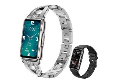 Mutoy Smartwatch, Fitness Tracker Uhr für Damen, Aktivitätstracker Uhren Smartwatch (1,47 HD Voll Touchscreen Zoll), mit 2 Wechselband aus wechem Silikon und Armreif Uhrenarmbänder, Pulsmesser Schrittzähler Schlafmonitor Stoppuhr Musiksteuerung" von Mutoy