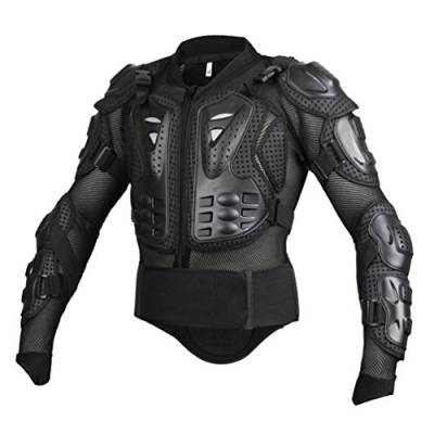 Motorrad Schutz Jacke Atmungsaktiv Einstellbar Brustschutz Sport Fallschutz Schutzjacke Motocross Protektorenjacke (Schwarz, 2XL) von N / A