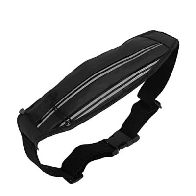 Laufgürtel Hüfttasche Reflektierender Outdoor-Sport PU-Handyhalter für Männer Frauen (Black) von NIZUUONE