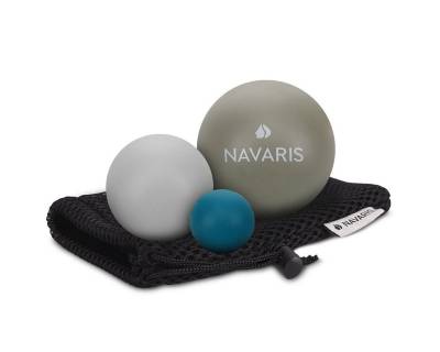 Navaris Massageball Massageball 3er Set - Faszien-, Gummi- und Lacrosseball, 1-tlg. von Navaris