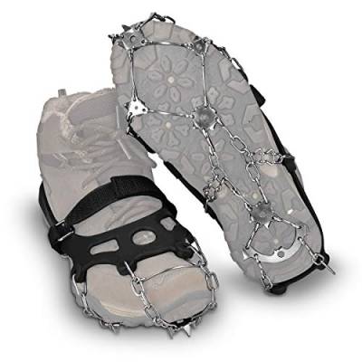 Navaris Spikes für Schuhe - Silikon Schuhspikes mit Edelstahl Ketten - Schnee EIS Wandern Sport - Schuhkrallen für Damen Herren Kinder von Navaris