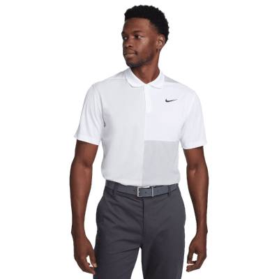 Nike Men's Dri-FIT+ Victory Blocked Golf Polo Shirt, Mens, White/smoke grey/photon dust, Large | American Golf von Nike Golf