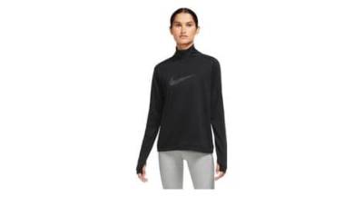 1 2 zip top women nike dri fit swoosh schwarz von Nike