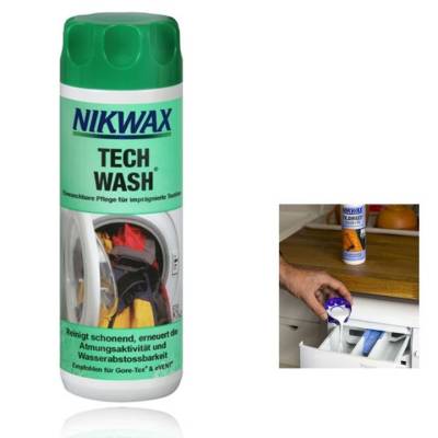 NIKWAX - TECH WASH Spezial-Reinigungsmittel für imprägnierte Bekleidung Sportbekleidung - 300ml von Nikwax