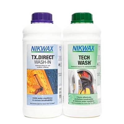 Nikwax Tech Wash and TX. Direct Wash-In Doppelpackung - Durchsichtig, 2 x 1 Liter von Nikwax