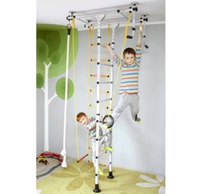 NiroSport Klettergerüst Sprossenwand Set Für Kinder Kinderzimmer Spielplatz Indoor, (1er-Set), Höhe 200-250cm, 220-270cm, 240-290cm. Sprossen: Holz oder Metall von NiroSport