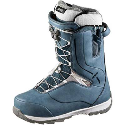 Nitro Snowboards Damen Crown TLS '19 Leichter Snowboardschuh Snowboardboot mit Schnellschnürsystem Allround Freestyle Freeride Softboot Warm Boots, Blue, 28.0 von Nitro