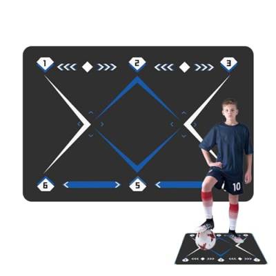 Nuyhgtr Fußball-Fußschritt-Trainingsmatte, 90 x 60 cm, rutschfest, leise, verbessert Gleichgewicht, Koordination und Kraft von Nuyhgtr