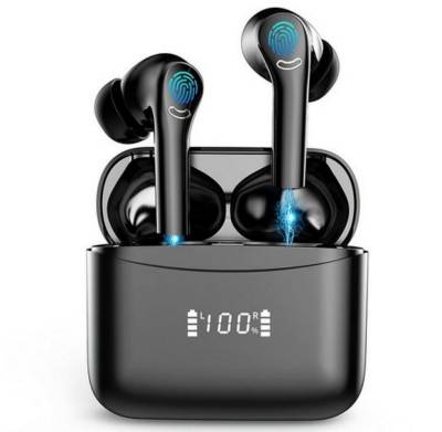 OKWISH Kopfhörer Bluetooth 5.3 In Ear Headset Ohrhörer Bluetooth Kabellos Bluetooth-Kopfhörer (mit 4 ENC Mikrofon, Siri, Bluetooth, Bluetooth, Wasserdicht Ohrhörer, mit 4 ENC Mikrofon, Lärmreduzierung) von OKWISH