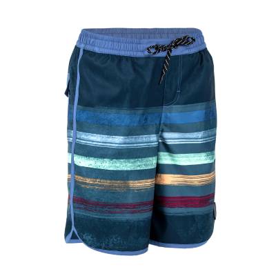 Boardshorts Kinder Jungen 500 Brush Lines blau von OLAIAN