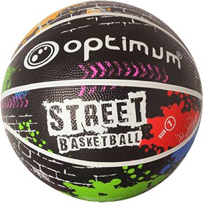 OPTIMUM Straßenbasketball - Perfekt für drinnen und draußen, Training und Wettbewerb. Für Kinder und Erwachsene, hergestellt aus koreanischem Gummi. Größe Mini von OPTIMUM