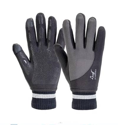 OTTERSHELL Warme Handschuhe für den Winter, wasserdicht, atmungsaktiv, mit Touchscreen, für alle Outdoor-Aktivitäten, Laufen, Radfahren, Wandern, kaltes Wetter. (Grau Schwarz, L) von OTTERSHELL
