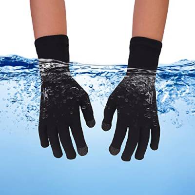 OTTERSHELL Warme Handschuhe für den Winter, wasserdicht, atmungsaktiv, mit Touchscreen, für alle Outdoor-Aktivitäten, Laufen, Radfahren, Wandern, kaltes Wetter. (Schwarz, XL) von OTTERSHELL